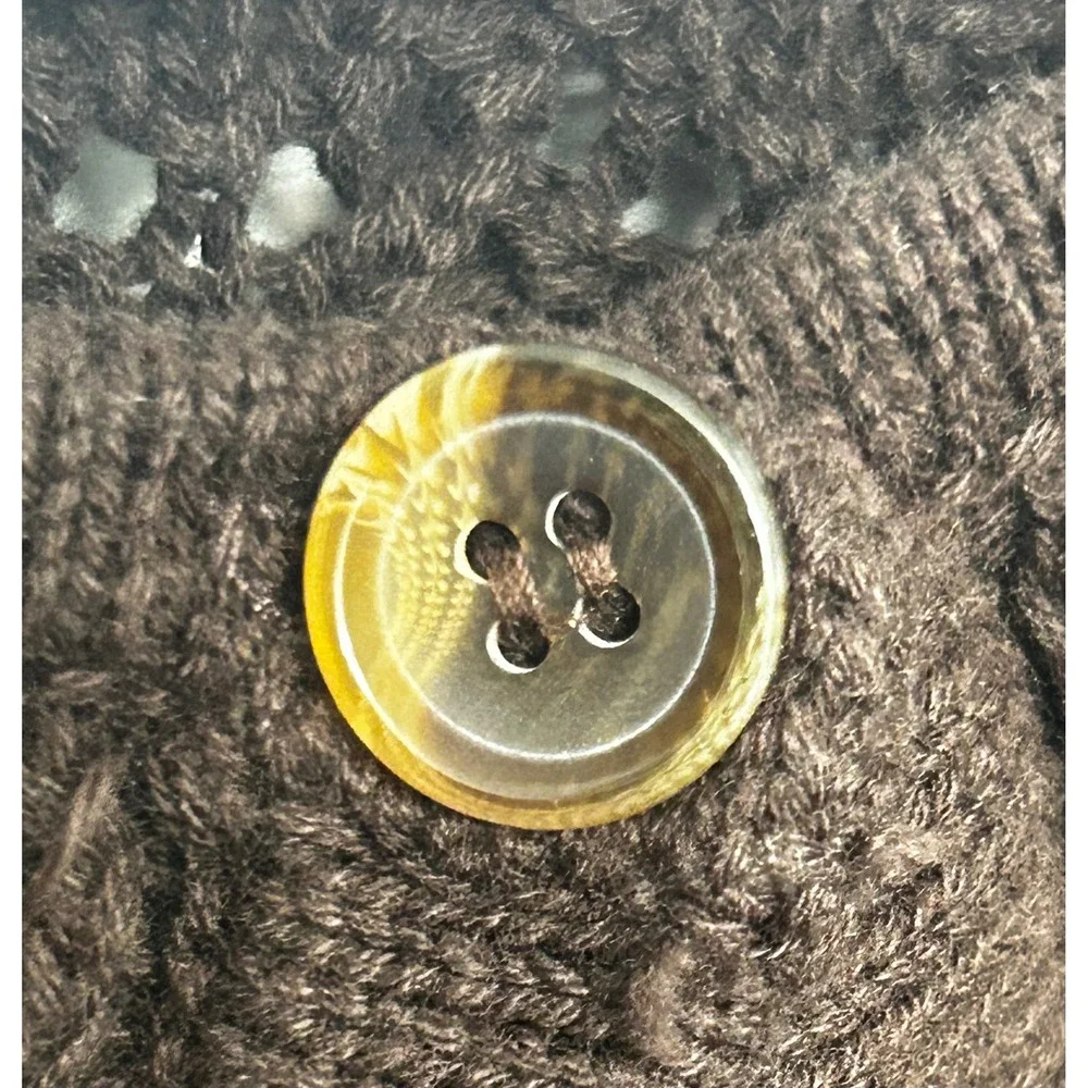 Avenue Brown Short-Sleeved Cardigan Single Button‎ Women's Size 22/24